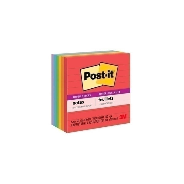 Post-It Super Sticky Marrakesh Lined Notes 6-Pack (4x4in)