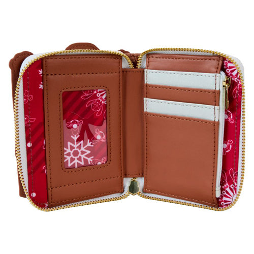 Winnie The Pooh Pooh & Friends Holiday Scene Zip Wallet