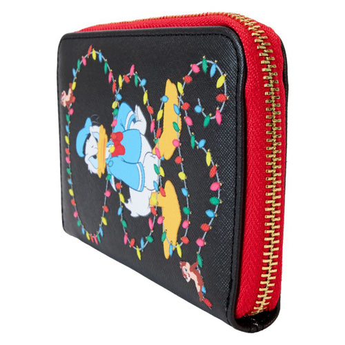 Disney Donald wrapped in Lights Zip Wallet