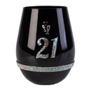Black Luxe Birthday Stemless Wine Glass