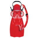 Shrimp Junior Silitex Mask, Snorkel & Fin Set (Red)