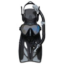 Infinity Adult Dry Silicone Mask, Snorkel & Fin Set (Black)