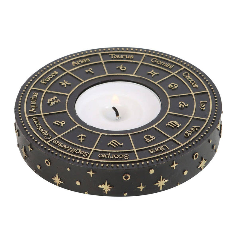 Astrology Wheel Resin Tealight Candle Holder