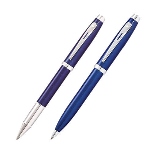 100 Blue Lacquer/Chrome Plated SS Pen