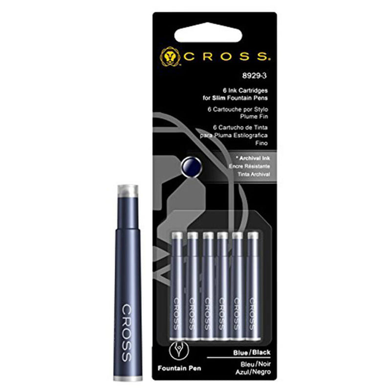 Slim Fountain Pen Ink Cartridges (6 Per Card)