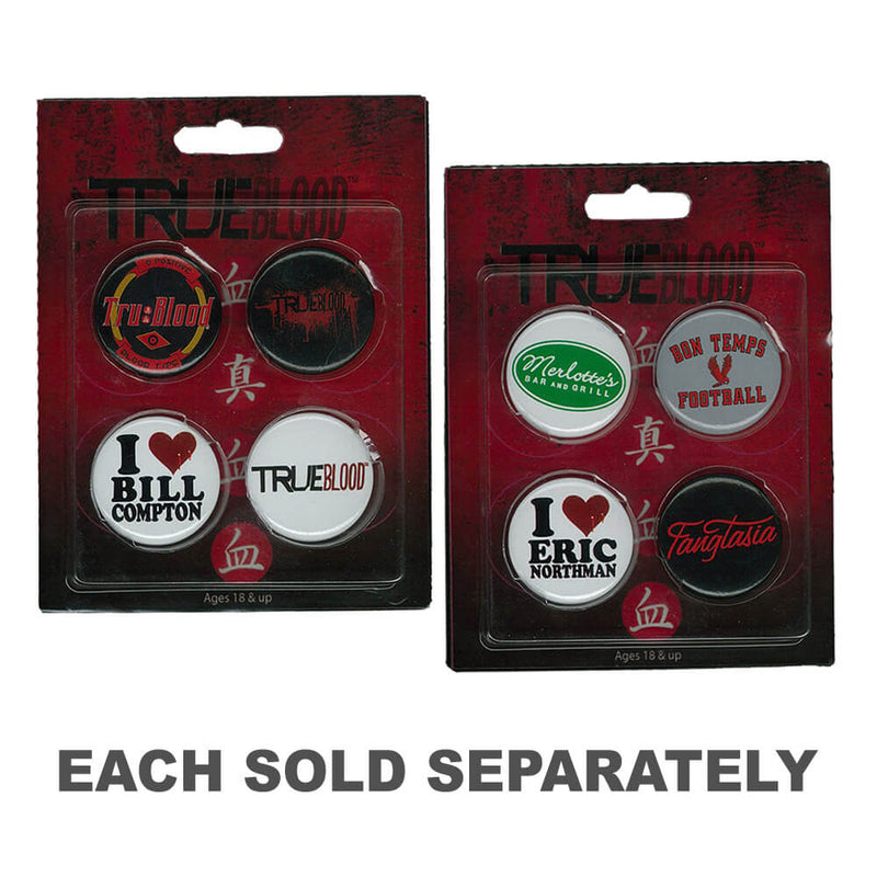 True Blood Pin Set of 4