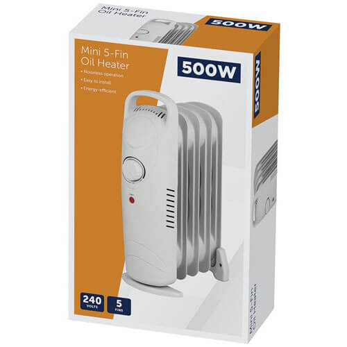 500W Mini 5-Fin Oil Heater 240V