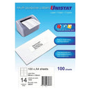 Unistat Laser/Inkjet/Copier Label 100pk
