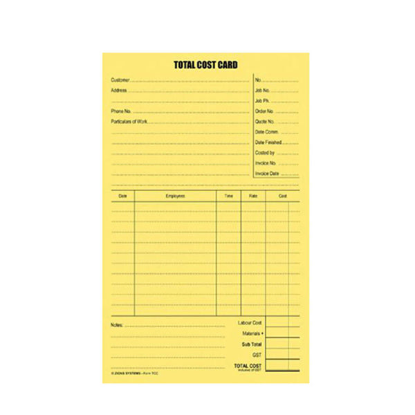 Zions Total Cost System Cards (100pk)
