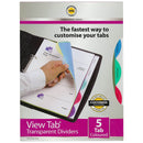 Marbig View Tab Transparent Dividers A4 (Coloured)